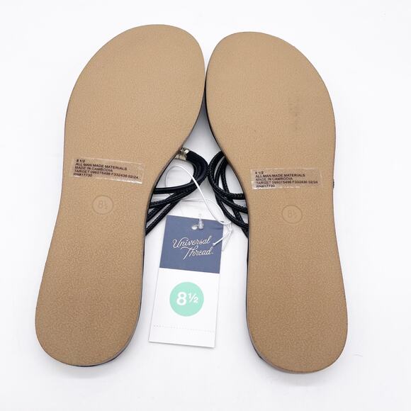 Universal Thread Women's Aura Two Band Slide Sandals Black Size 8.5 - Picture 5 of 6